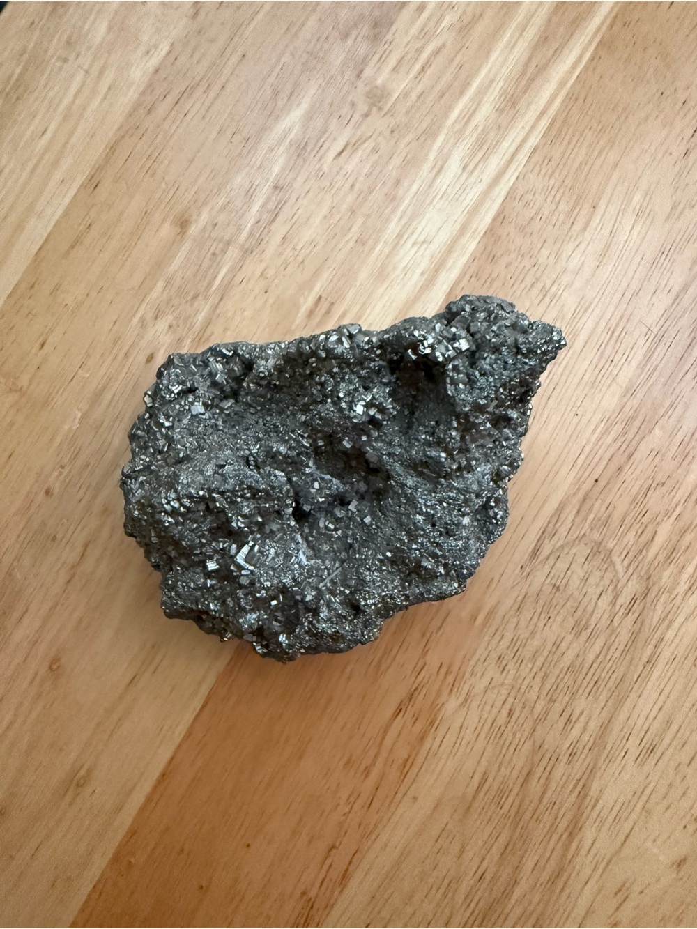 Sparkling Pyrite Decorative Cluster - Metallic Gray Home Art Accent